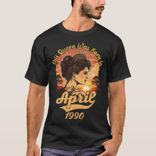 Vintager 33. Geburtstag Diese Königin wurde im Apr T-Shirt