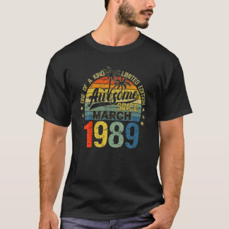 Vintager 33 Jahre alter März 1989 Dekorationen 33R T-Shirt