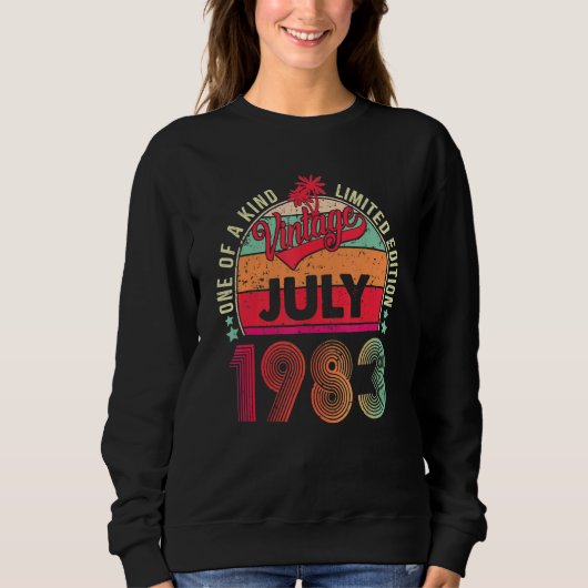 Vintager 39. Geburtstag Phantastisch seit Juli 198 Sweatshirt (Vorderseite)