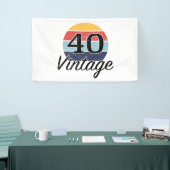 Vintager 40. Geburtstag Sonnenuntergang Banner (Messeveranstaltung)