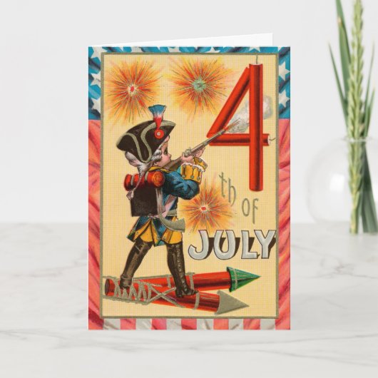 Vintager 4. Juli Card Karte (Vorderseite)