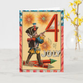 Vintager 4. Juli Card Karte (Gelbe Blume)