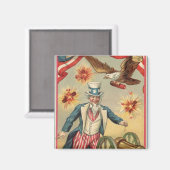 Vintager 4. Juli Feuerwerk mit Uncle Sam Magnet (Vorderseite/Rückseite)