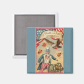 Vintager 4. Juli Feuerwerk mit Uncle Sam Magnet (Vorderseite/Rückseite)