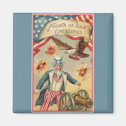 Vintager 4. Juli Feuerwerk mit Uncle Sam Magnet (Vorne)