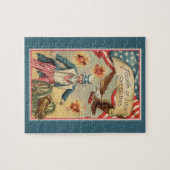 Vintager 4. Juli Feuerwerk mit Uncle Sam Puzzle (Horizontal)
