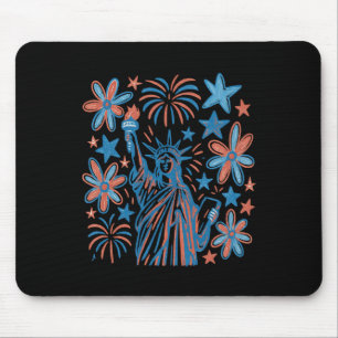 Vintager 4. Juli Freiheitsstatue lange Schläfchen Mousepad