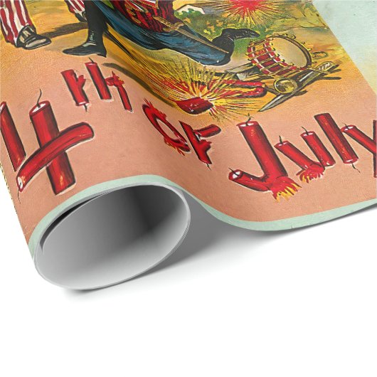 Vintager 4. Juli Geschenkpapier (Rolleneckpunkt)