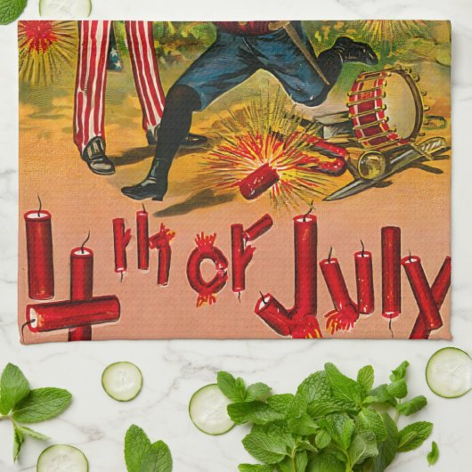 Vintager 4. Juli Geschirrtuch (Gefaltet)
