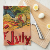 Vintager 4. Juli Geschirrtuch (Viertel Falte)