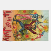 Vintager 4. Juli Geschirrtuch (Horizontal)