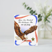 Vintager 4. Juli GRILLEN Einladung (Stehend Vorderseite)