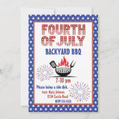 Vintager 4. Juli GRILLEN Einladung (Vorderseite)