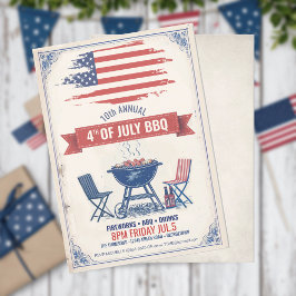 Vintager 4. Juli GRILLEN ID105 Einladung