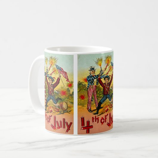 Vintager 4. Juli Kaffeetasse (Vorderseite Links)