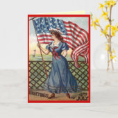 Vintager 4. Juli Karte (Gelbe Blume)