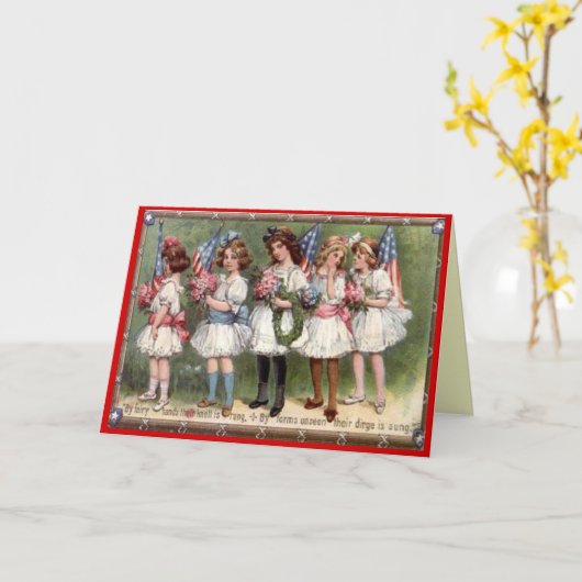 Vintager 4. Juli Karte (Gelbe Blume)