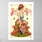 Vintager 4. Juli Logo Poster (Vorne)
