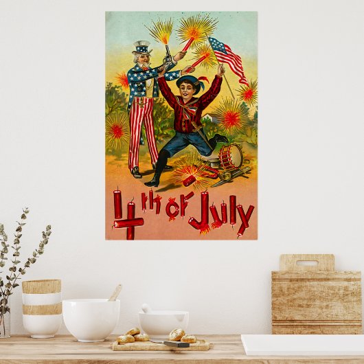 Vintager 4. Juli Poster (Küche)