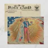 Vintager 4. Juli Postkarte (Vorne/Hinten)