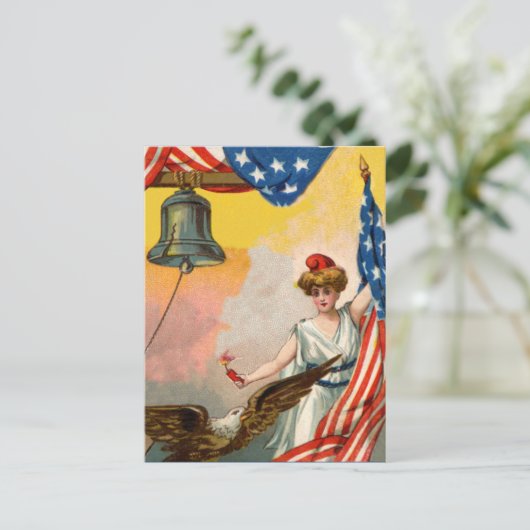 Vintager 4. Juli Postkarte (Stehend Vorderseite)