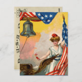 Vintager 4. Juli Postkarte (Vorne/Hinten)