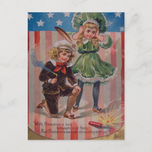 Vintager 4. Juli Postkarte (Vorderseite)