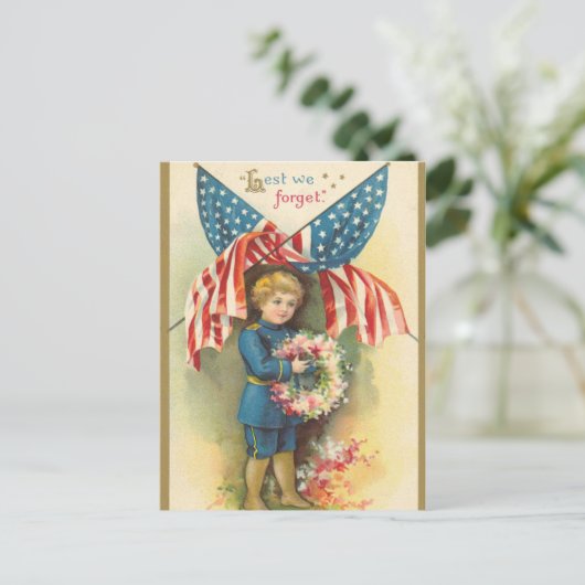 Vintager 4. Juli Postkarte (Stehend Vorderseite)