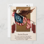 Vintager 4. Juli Postkarte (Vorne/Hinten)