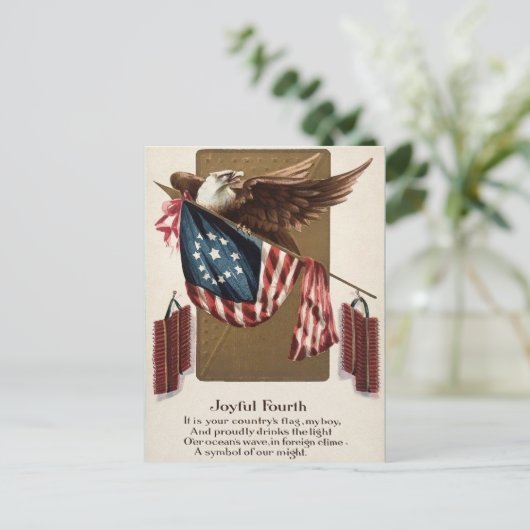 Vintager 4. Juli Postkarte (Stehend Vorderseite)