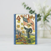 Vintager 4. Juli Postkarte (Stehend Vorderseite)