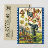 Vintager 4. Juli Postkarte (Vorne/Hinten)