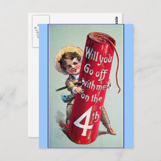 Vintager 4. Juli Postkarte (Vorne/Hinten)