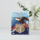 Vintager 4. Juli Postkarte (Stehend Vorderseite)