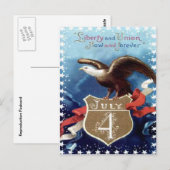 Vintager 4. Juli Postkarte (Vorne/Hinten)