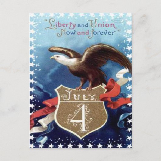 Vintager 4. Juli Postkarte (Vorderseite)