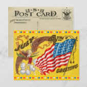 Vintager 4. Juli Postkarte (Vorne/Hinten)