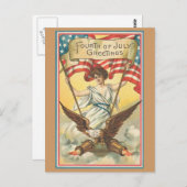 Vintager 4. Juli Postkarte (Vorne/Hinten)