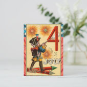 Vintager 4. Juli Postkarte (Stehend Vorderseite)