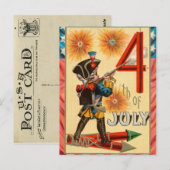 Vintager 4. Juli Postkarte (Vorne/Hinten)