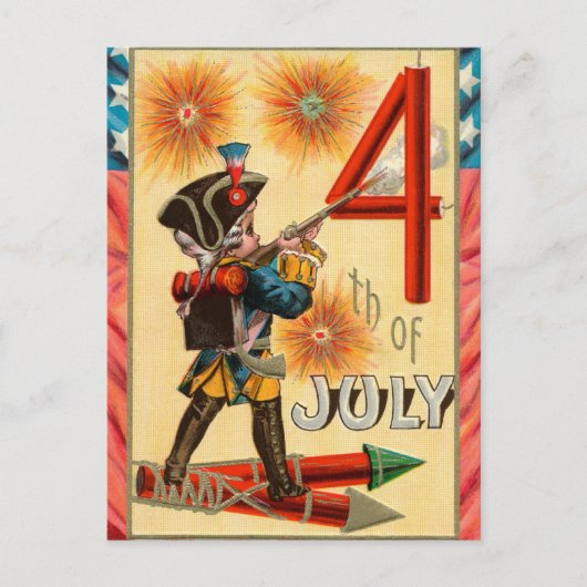 Vintager 4. Juli Postkarte (Vorderseite)