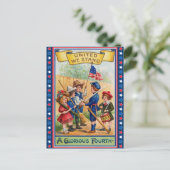 Vintager 4. Juli Postkarte (Stehend Vorderseite)