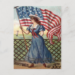 Vintager 4. Juli Postkarte