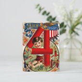 Vintager 4. Juli Postkarte (Stehend Vorderseite)