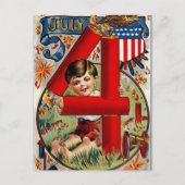 Vintager 4. Juli Postkarte (Vorderseite)