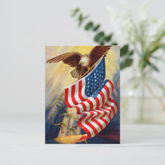 Vintager 4. Juli Postkarte (Stehend Vorderseite)