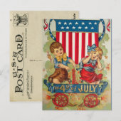 Vintager 4. Juli Postkarte (Vorne/Hinten)