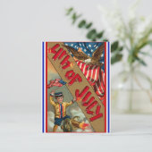 Vintager 4. Juli Postkarten (Stehend Vorderseite)