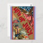 Vintager 4. Juli Postkarten (Vorne/Hinten)