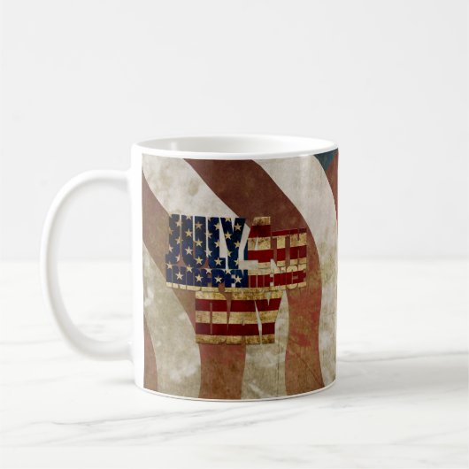 Vintager 4. Juli Unabhängigkeitstag Kaffeetasse (Links)